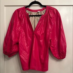 Karlie Fuchsia Blouse with Puff Sleeves